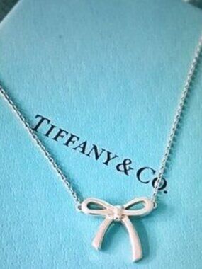 Tiffany & Co. Silver Bow Pendant Necklace